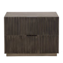 Sunpan Carlin Nightstand in Taupe / Black-Antique Brass