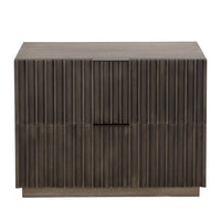 Sunpan Carlin Nightstand in Taupe / Black-Antique Brass
