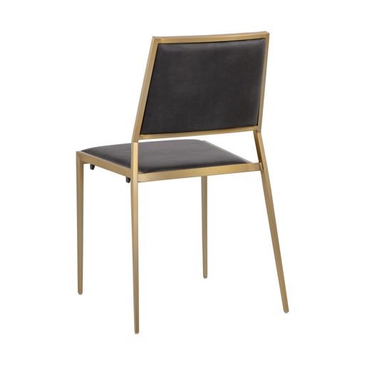 Sunpan Odilia Stackable Dining Chair Bravo Cream / Bravo Portabella - Set of Two