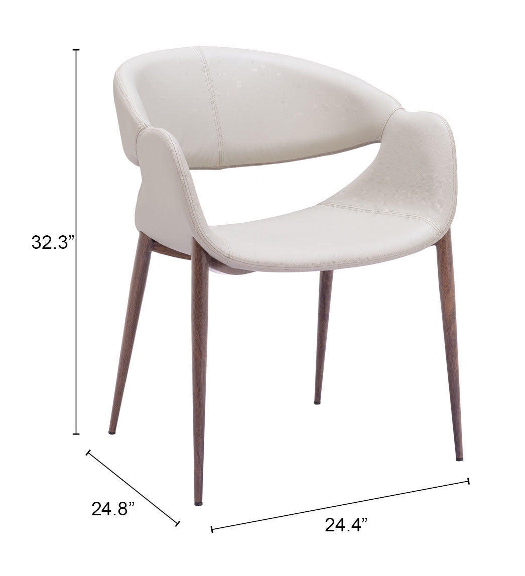 Zuo Modern Limay Dining Chair Beige & Walnut
