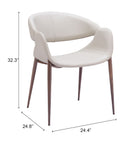 Zuo Modern Limay Dining Chair Beige & Walnut