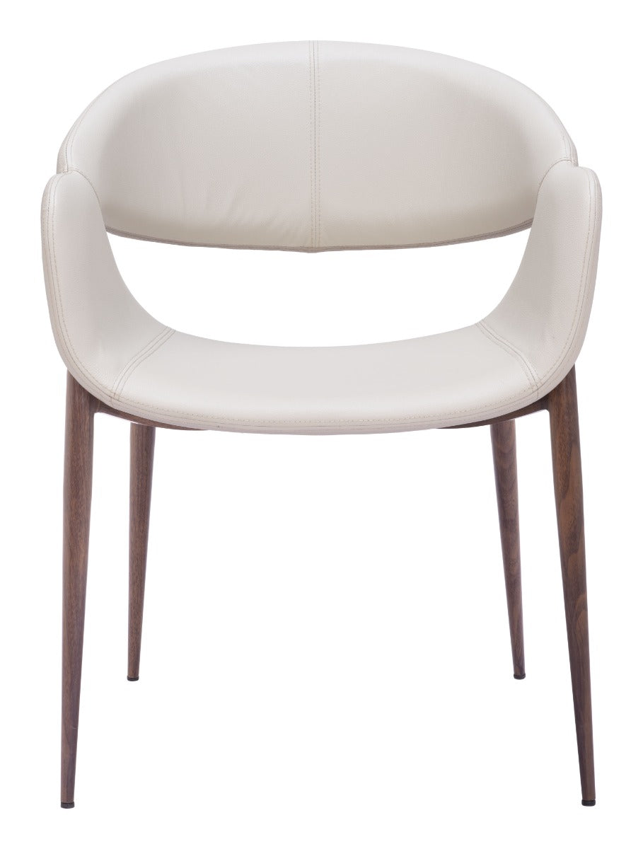 Zuo Modern Limay Dining Chair Beige & Walnut