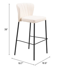 Zuo Modern Linz Barstool in Cream/Gray