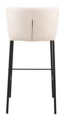 Zuo Modern Linz Barstool in Cream/Gray
