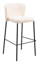 Zuo Modern Linz Barstool in Cream/Gray