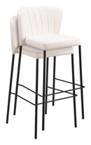 Zuo Modern Linz Barstool in Cream/Gray