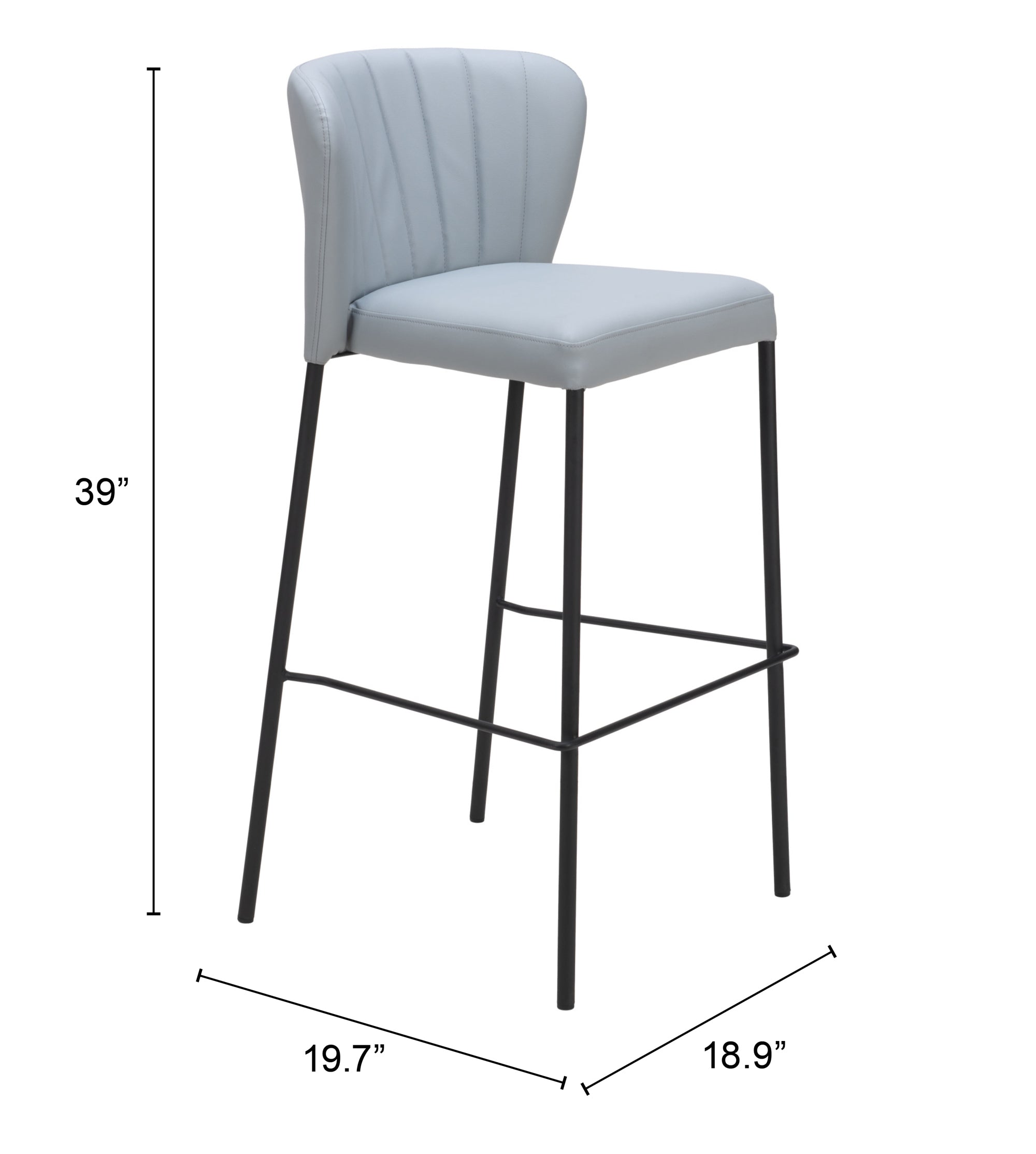 Zuo Modern Linz Barstool in Cream/Gray