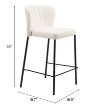Zuo Modern Linz Counter Stool in Cream/Gray