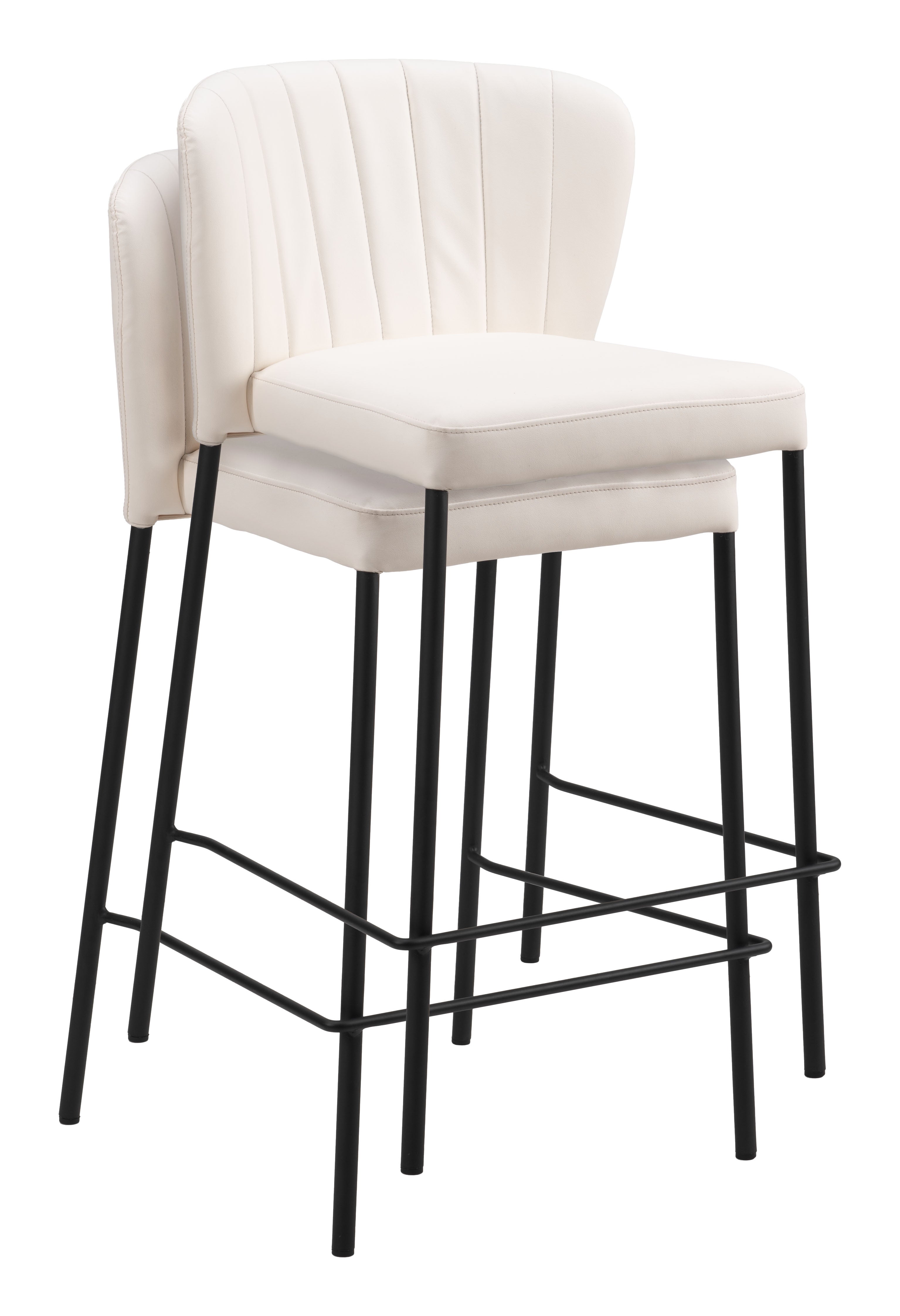 Zuo Modern Linz Counter Stool in Cream/Gray