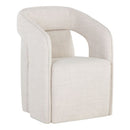 Sunpan Kendrick Wheeled Dining Armchair in Abbington Black / Moto Stucco / Nash Zebra