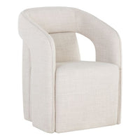 Sunpan Kendrick Wheeled Dining Armchair in Abbington Black / Moto Stucco / Nash Zebra