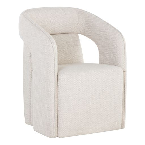 Sunpan Kendrick Wheeled Dining Armchair in Abbington Black / Moto Stucco / Nash Zebra