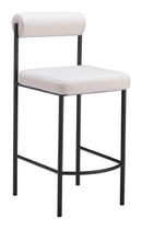 Zuo Modern Livorno Counter Stool in Ivory/Red & Bronze