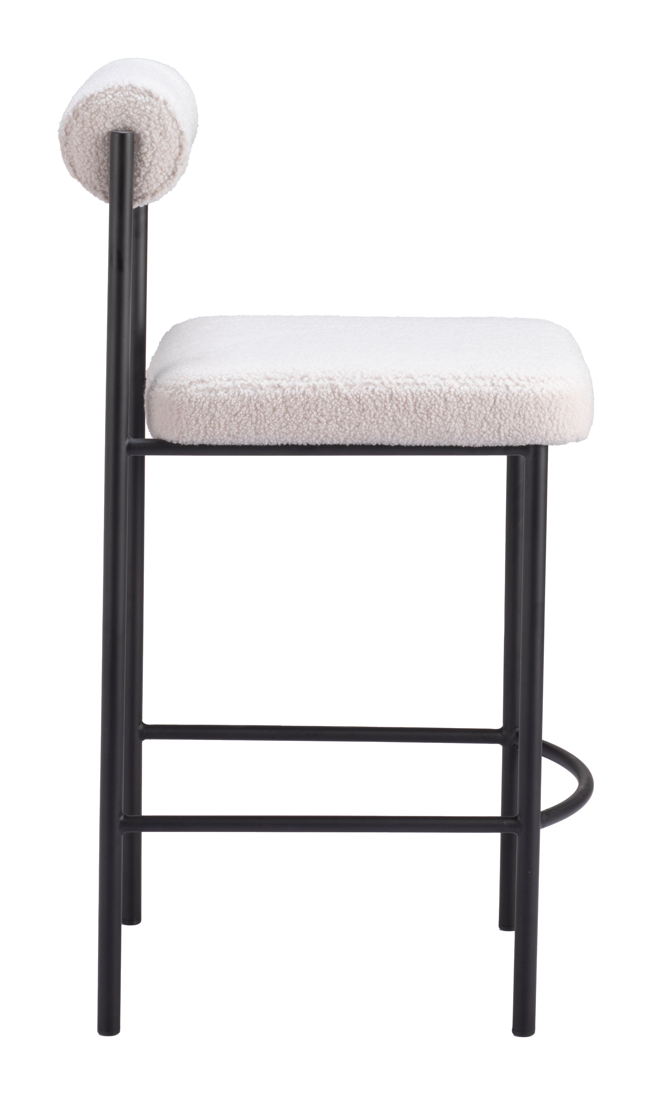 Zuo Modern Livorno Counter Stool in Ivory/Red & Bronze