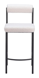Zuo Modern Livorno Counter Stool in Ivory/Red & Bronze