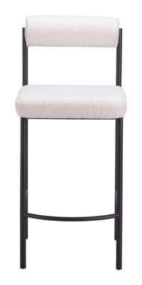 Zuo Modern Livorno Counter Stool in Ivory/Red & Bronze
