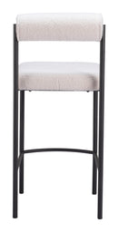 Zuo Modern Livorno Counter Stool in Ivory/Red & Bronze