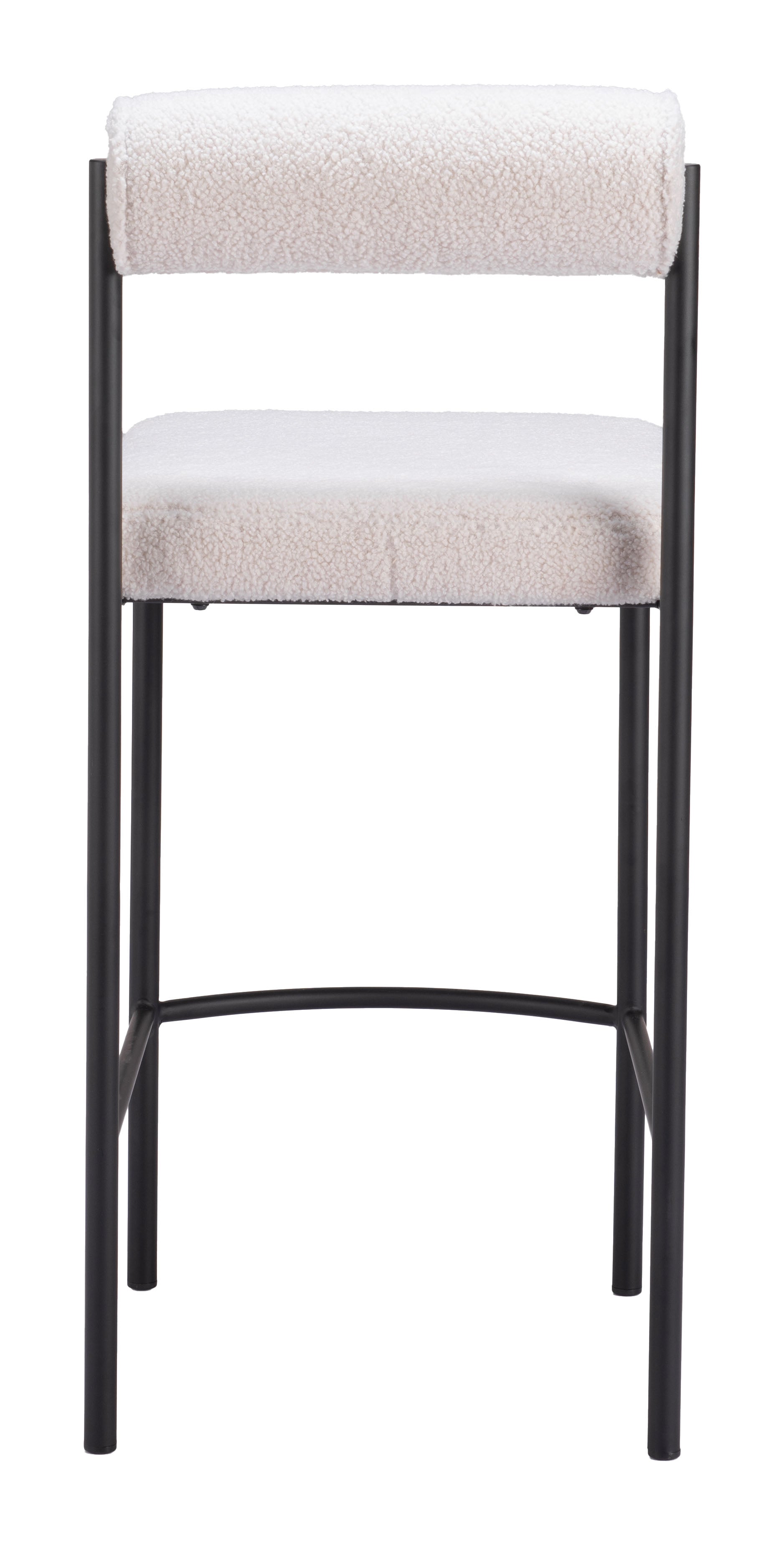 Zuo Modern Livorno Counter Stool in Ivory/Red & Bronze