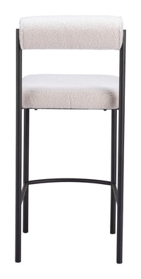 Zuo Modern Livorno Counter Stool in Ivory/Red & Bronze
