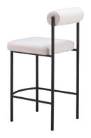 Zuo Modern Livorno Counter Stool in Ivory/Red & Bronze