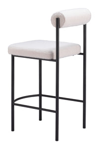 Zuo Modern Livorno Counter Stool in Ivory/Red & Bronze