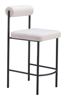 Zuo Modern Livorno Counter Stool in Ivory/Red & Bronze