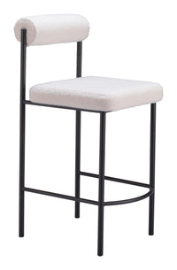 Zuo Modern Livorno Counter Stool in Ivory/Red & Bronze