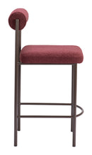 Zuo Modern Livorno Counter Stool in Ivory/Red & Bronze