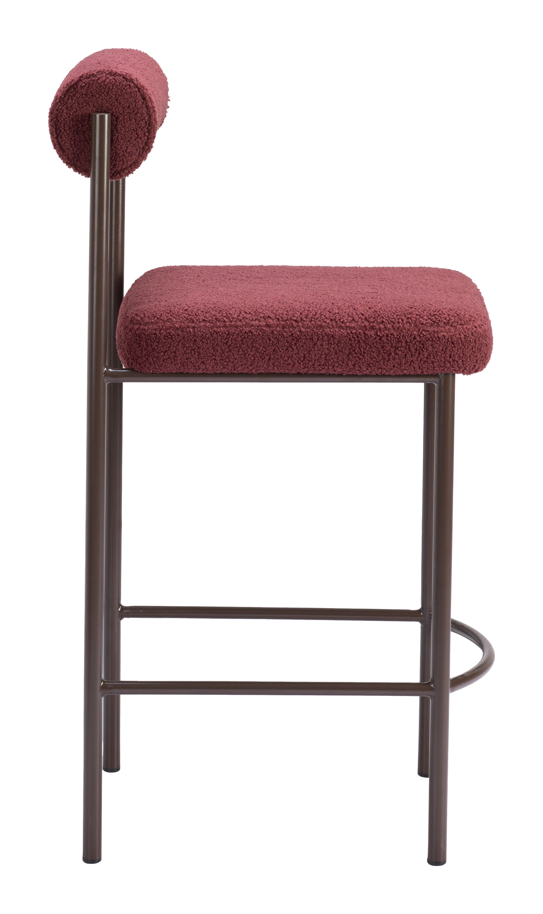 Zuo Modern Livorno Counter Stool in Ivory/Red & Bronze