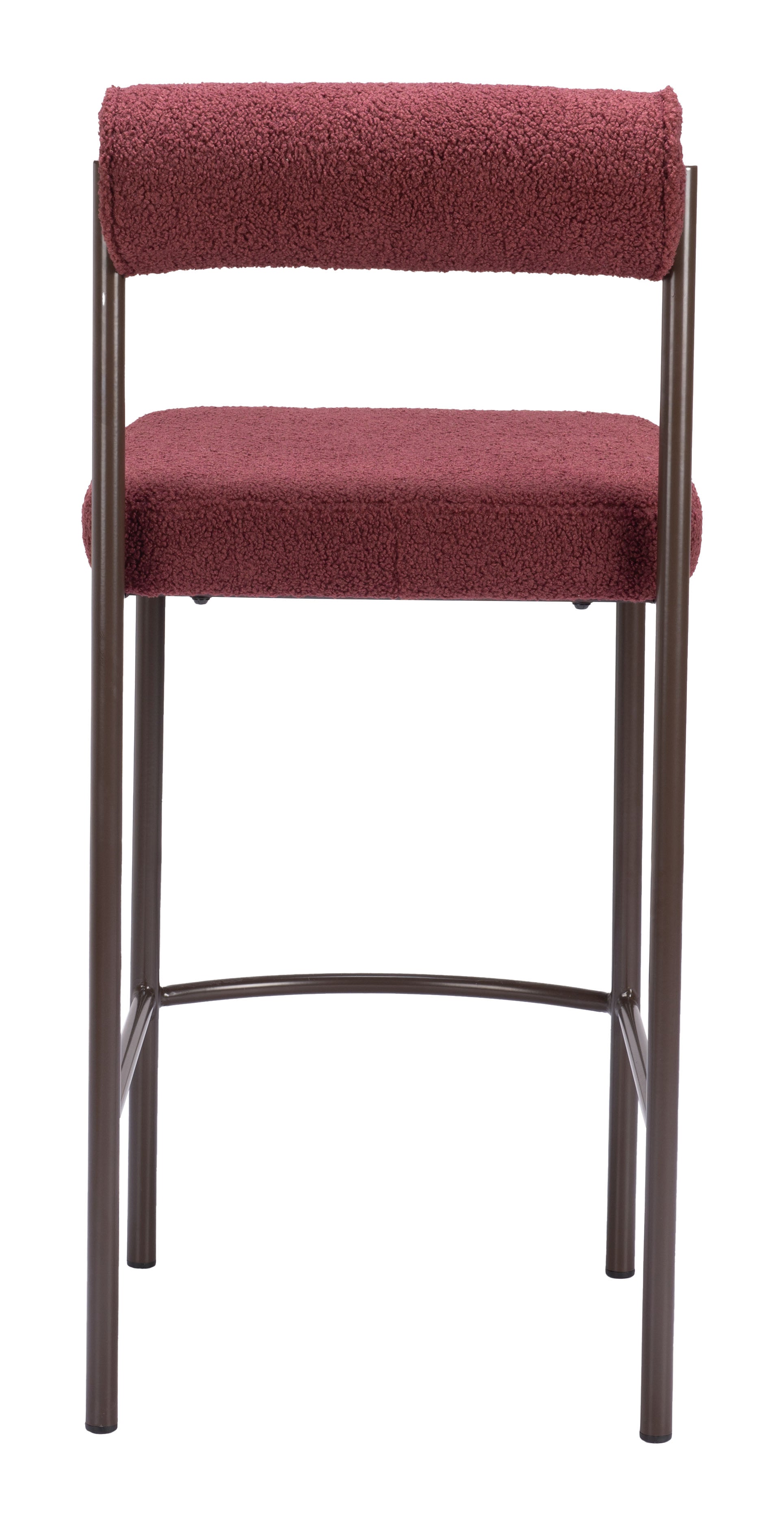 Zuo Modern Livorno Counter Stool in Ivory/Red & Bronze