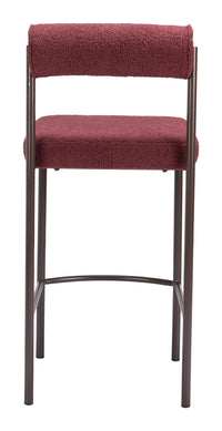 Zuo Modern Livorno Counter Stool in Ivory/Red & Bronze