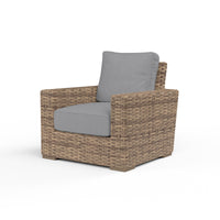 Sunset West Havana Club Chair in Canvas with Self Welt