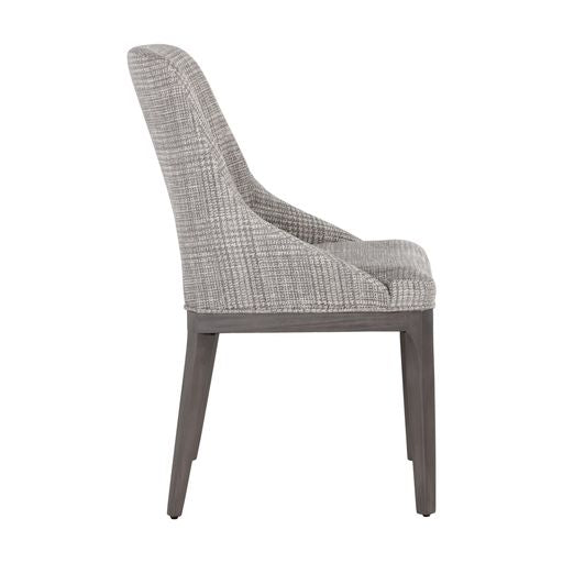 Sunpan Estrada Dining Chair in Light Grey Oak - Mainz Cream / Naya Check Light Grey