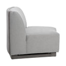 Sunpan Jaclyn Modular Armless Chair in Danny Dusty Blue / Egypt Light Grey-Danny Medium Grey