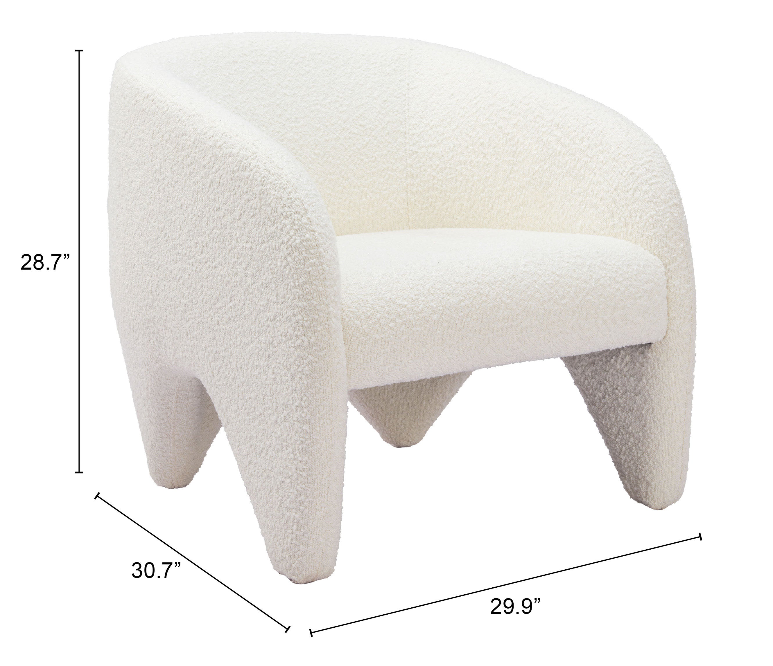 Zuo Modern Lopta Accent Chair in White