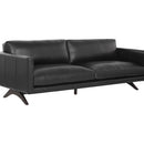 Sunpan Rogers Sofa Cortina Black / Cortina Ink / Shalimar Tobacco Leather