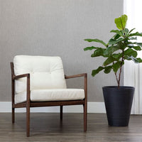 Sunpan Gilmore Lounge Chair  Black - Black Leather / Walnut - Vienna Cream