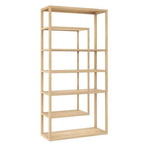 Sunpan Kenzie Bookcase in Grey / Rustic Oak