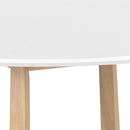 Sunpan Flores Dining Table 53" in Ebony Brown-White Marble / Pake Honey-White Marble