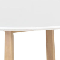 Sunpan Flores Dining Table 53" in Ebony Brown-White Marble / Pake Honey-White Marble