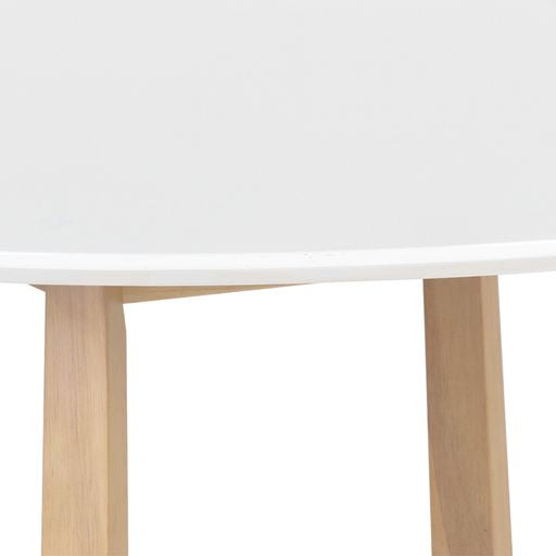 Sunpan Flores Dining Table 53" in Ebony Brown-White Marble / Pake Honey-White Marble