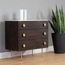 Sunpan Keely Dresser in White Marble-Dark Walnut