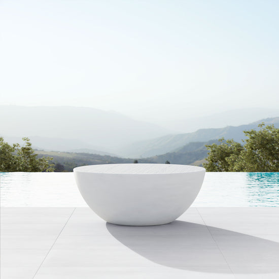 Azzurro Living Luna Coffee Table In Bone Concrete