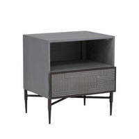 Sunpan Markwood Nighstand Antique Bronze-Glacier Grey / Brass-Dark Brown
