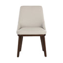 Sunpan Jody Dining Chair in Alpine Grey / Linea Light Grey / Missouri Mahogany Leather - Set of Two