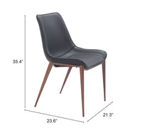 Zuo Modern Magnus Dining Chair in Black & Walnut/Gray & Walnut