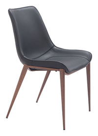 Zuo Modern Magnus Dining Chair in Black & Walnut/Gray & Walnut