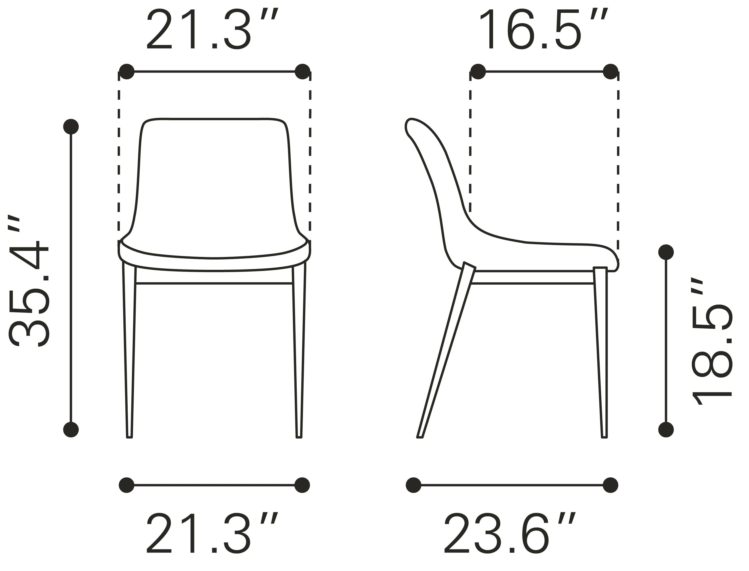 Zuo Modern Magnus Dining Chair in Black & Walnut/Gray & Walnut