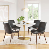 Zuo Modern Magnus Dining Chair in Black & Walnut/Gray & Walnut