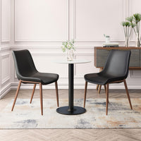 Zuo Modern Magnus Dining Chair in Black & Walnut/Gray & Walnut